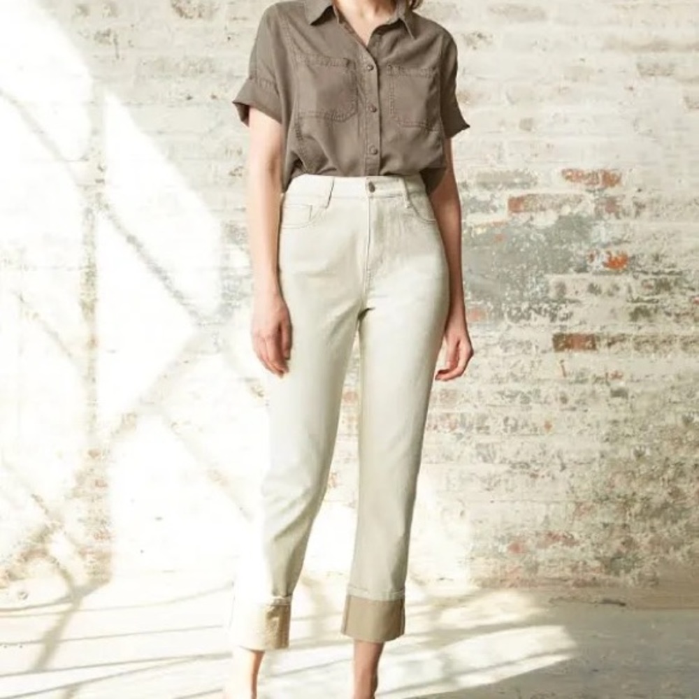 OAT White Straight Leg Jeans